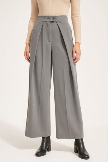 High-Waist Wide-Leg Tailored Pants