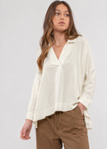 Relaxed Linen Blouse – ONE MORE women's blouse – view 2
