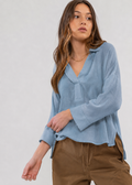 Relaxed Linen Blouse – ONE MORE women's blouse – view 5