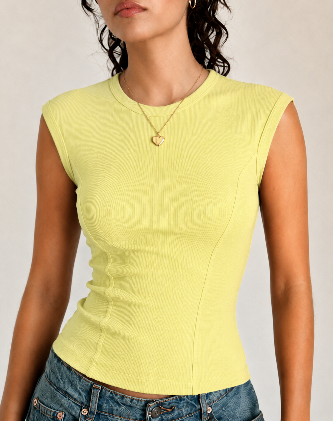 Ribbed Sleeveless Fitted Top – ONE MORE women's top – view 10