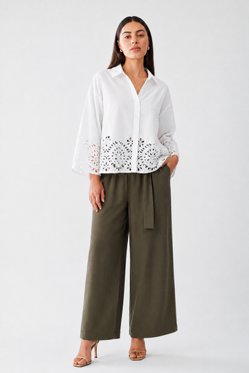 Eyelet Embroidered Relaxed Shirt