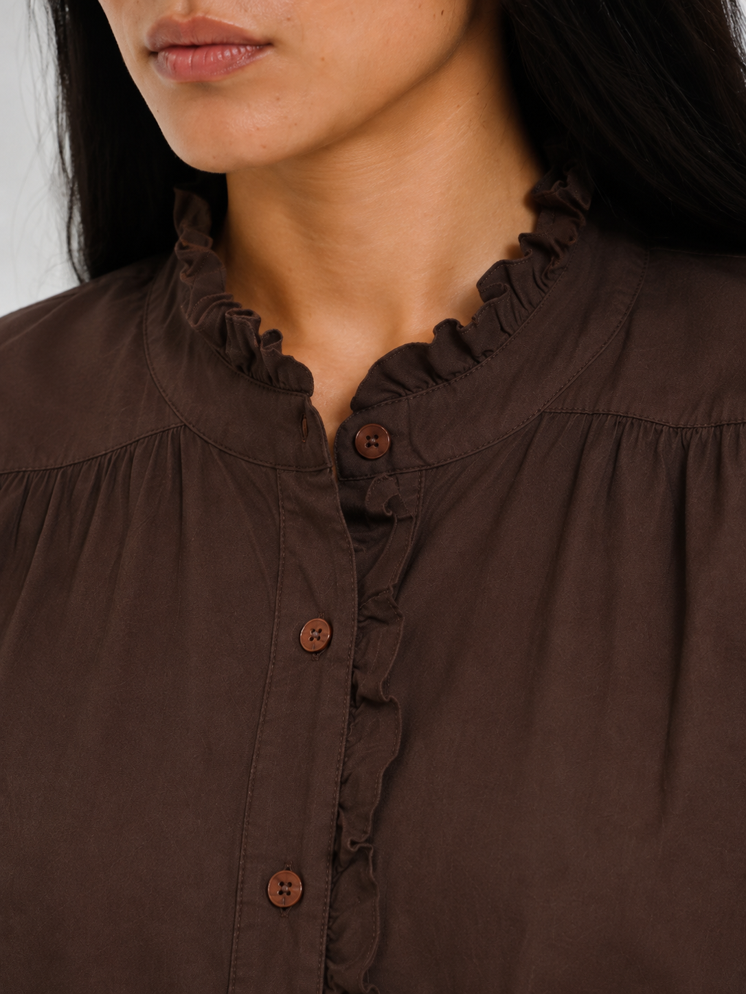 Poplin Ruffle Shirt – ONE MORE women's shirt – view 4