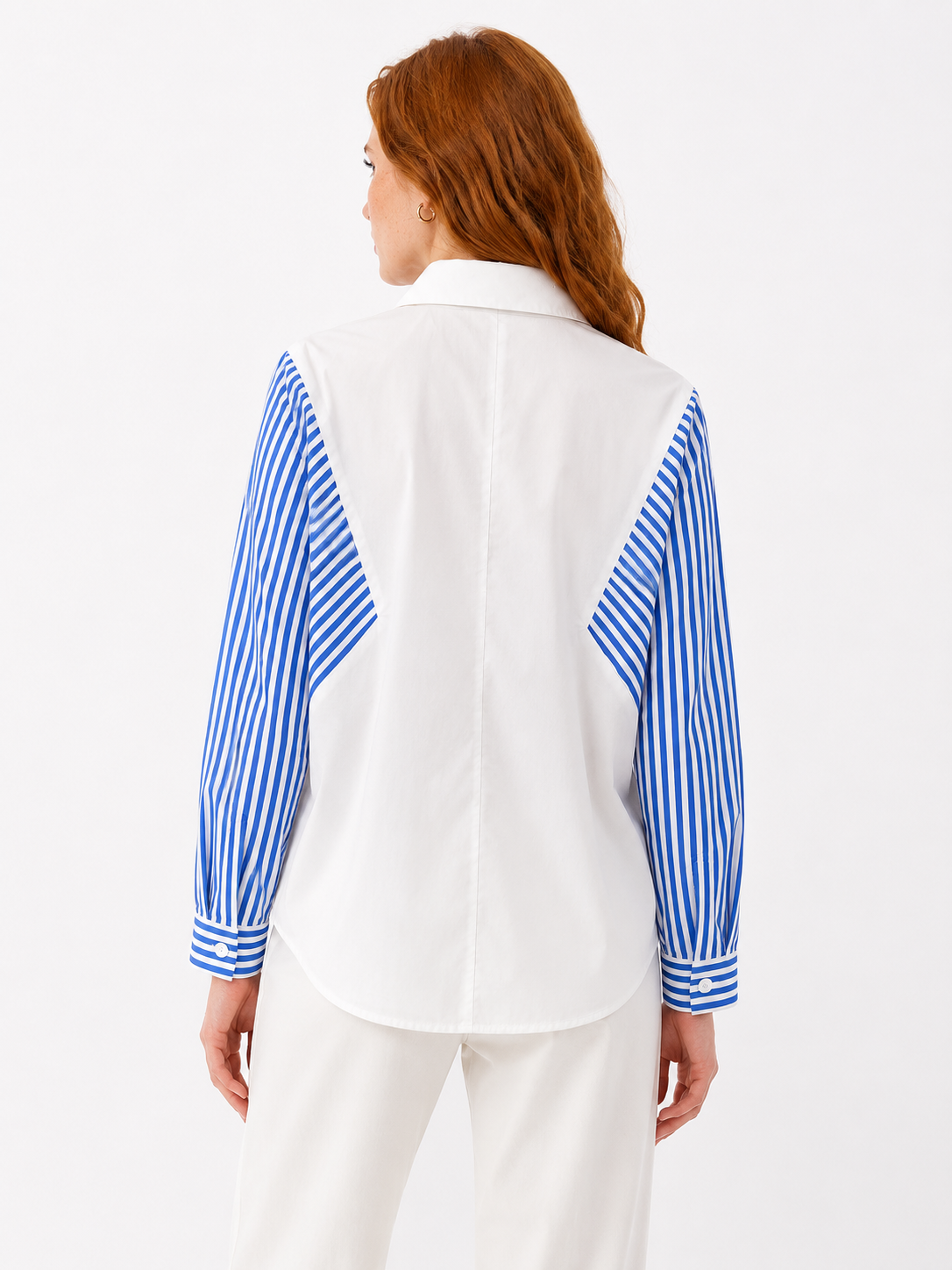 Contrast Stripe Panel Shirt – ONE MORE women's shirt – view 4