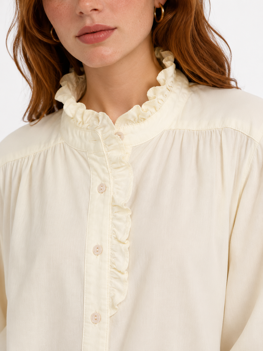 Poplin Ruffle Shirt