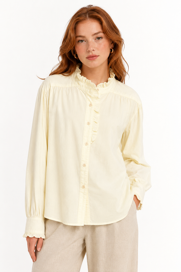 Poplin Ruffle Shirt