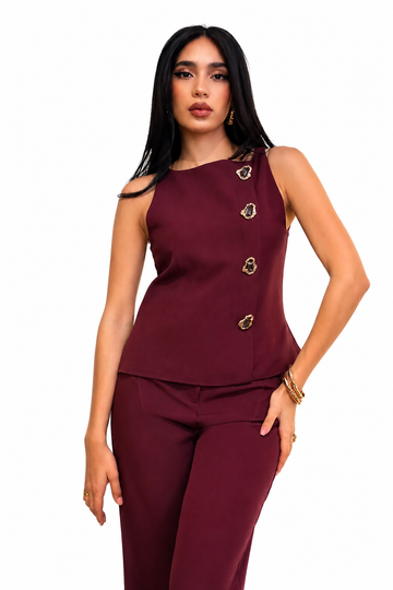 Tailored Button Detail Vest