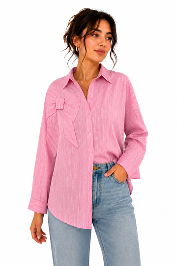 Oversized Bow Detail Shirt
