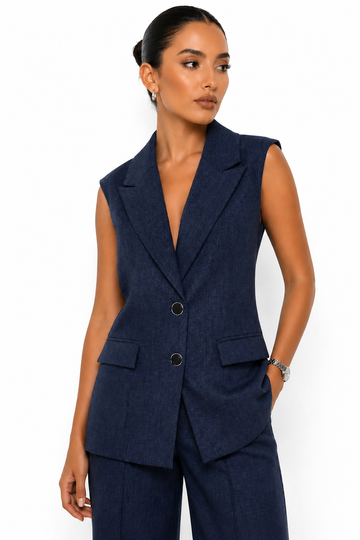 Tailored Sleeveless Vest with Classic Lapel