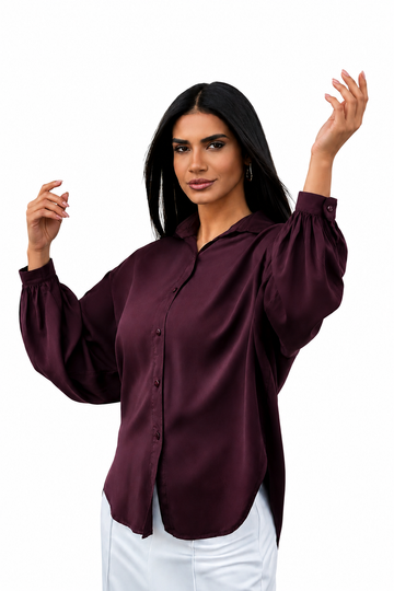 Twist Back Detail Button-Down Blouse