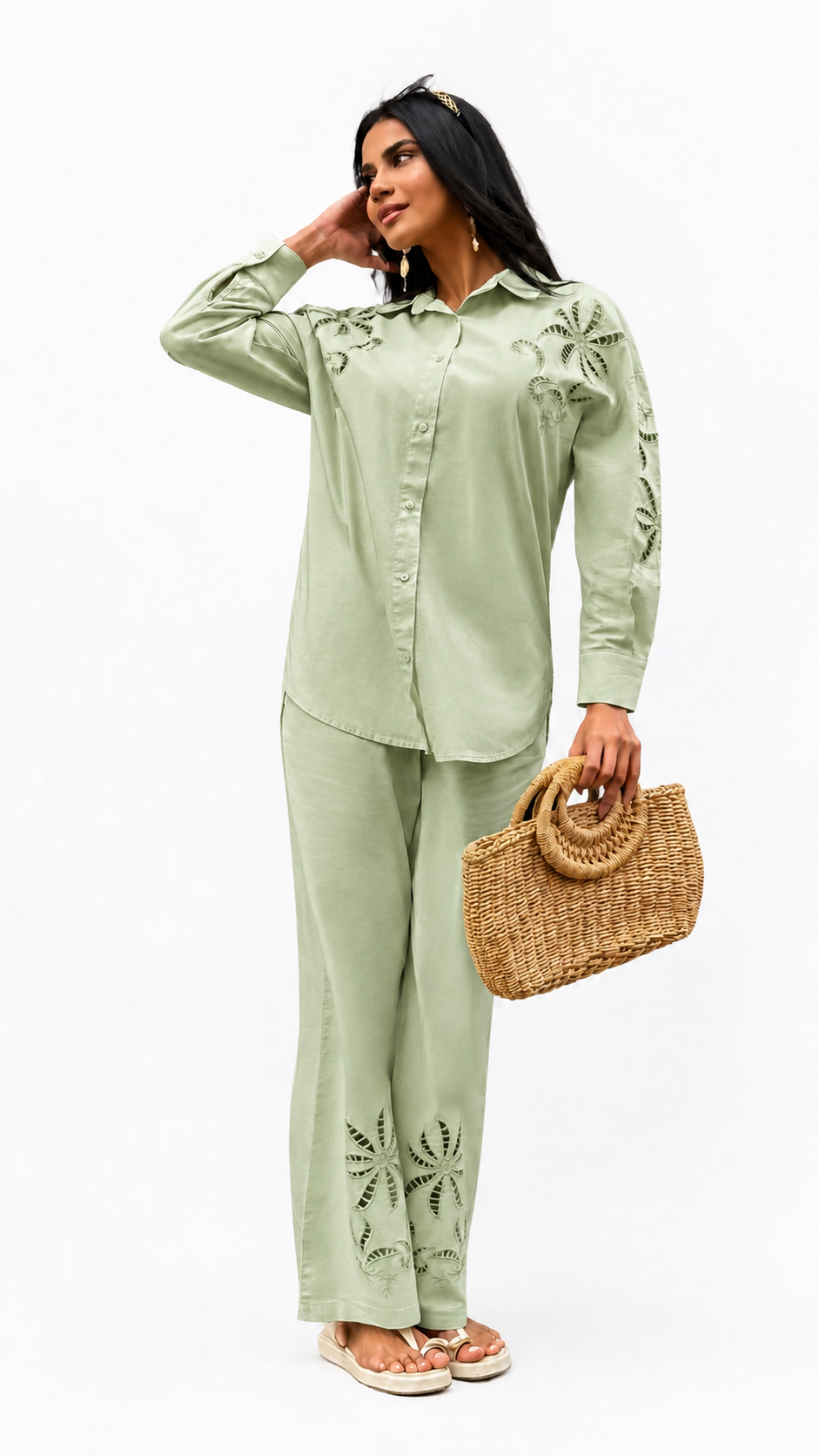 Embroidered Two-Piece Set