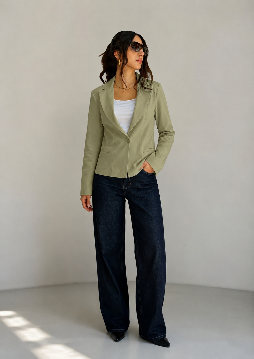 Tailored Linen Blazer – ONE MORE women's jacket – view 3