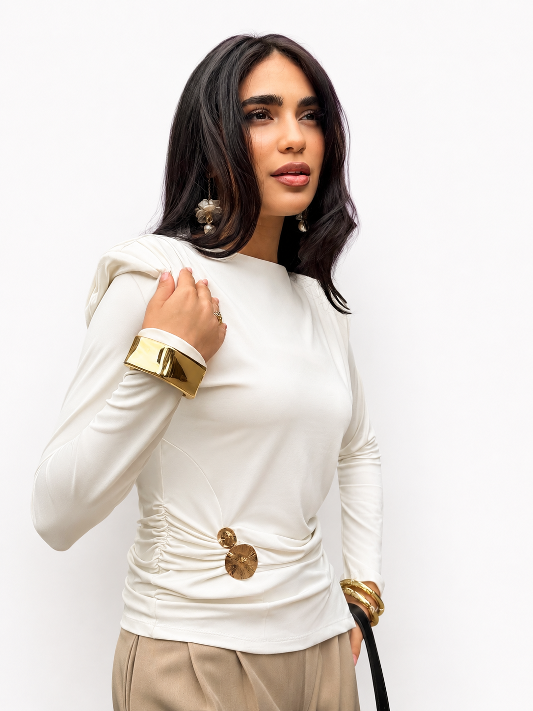 Ruched Detail Fitted Top – ONE MORE women's top – view 5