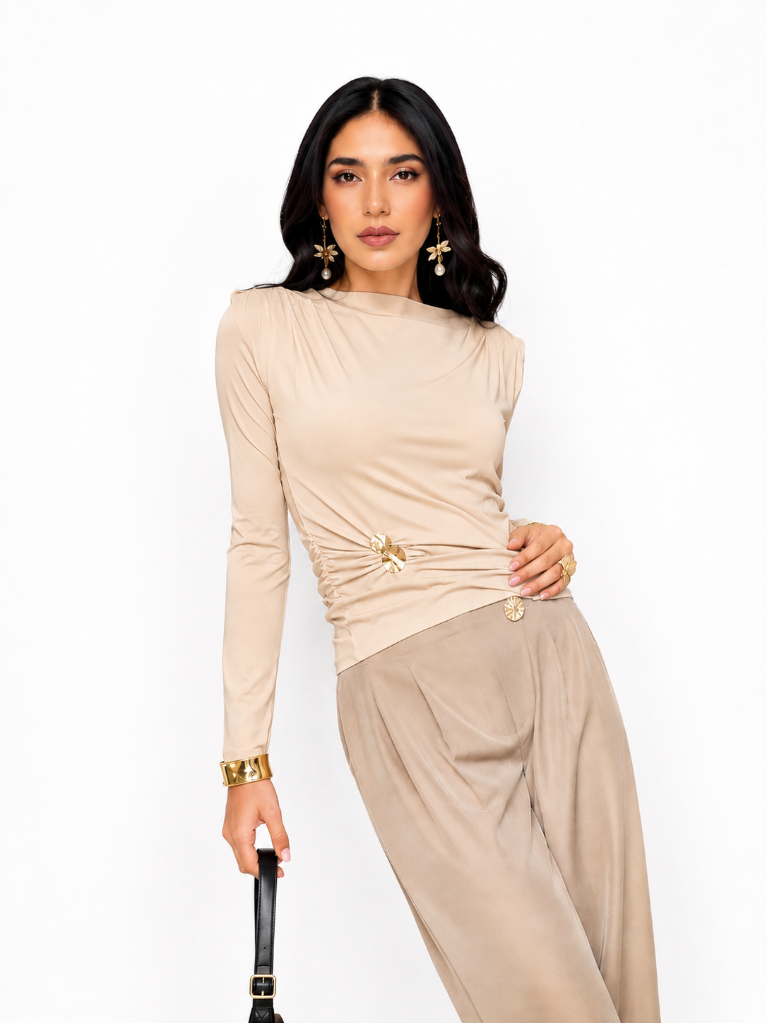 Ruched Detail Fitted Top – ONE MORE women's top – view 4