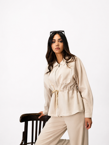 Classic Linen Zip-Up Jacket