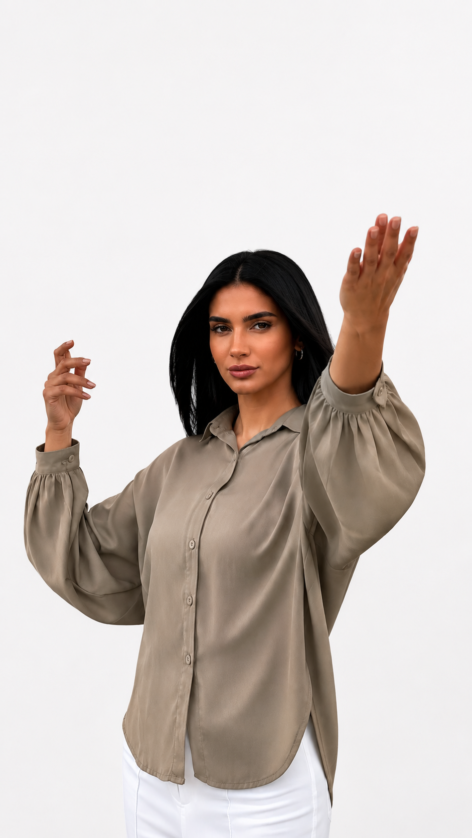 Twist-Back Button-Down Blouse – ONE MORE women's blouse – view 5