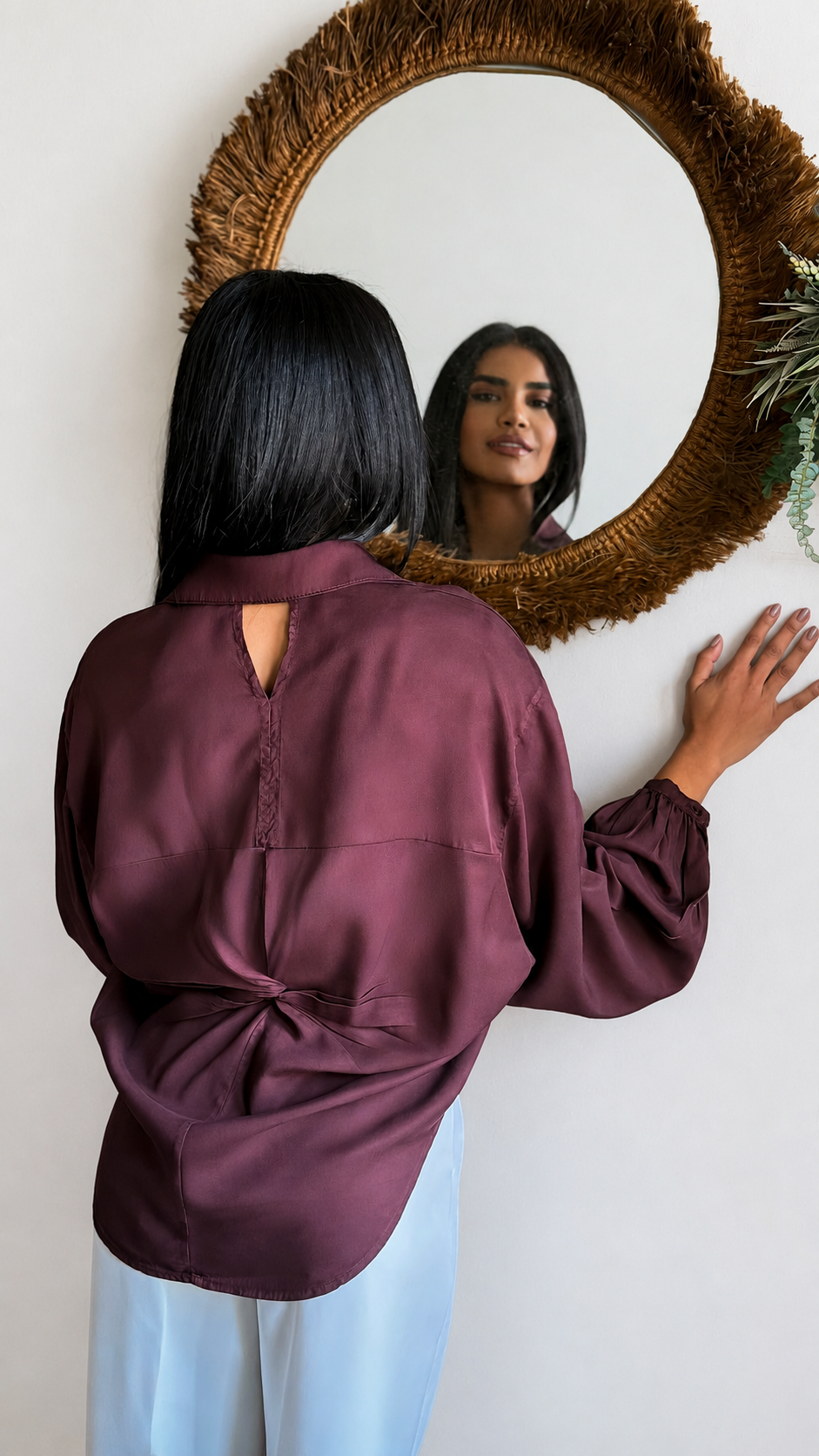 Twist-Back Button-Down Blouse – ONE MORE women's blouse – view 7