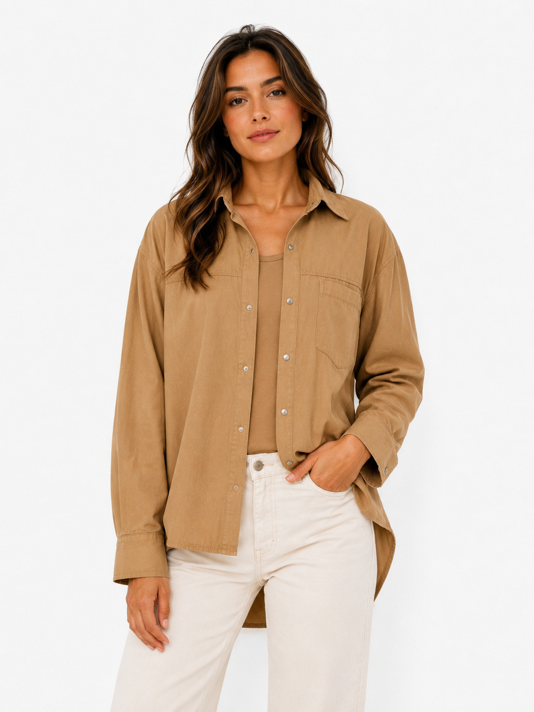 Poplin Shirt & Inner Top Set – ONE MORE women's two-piece set – view 3