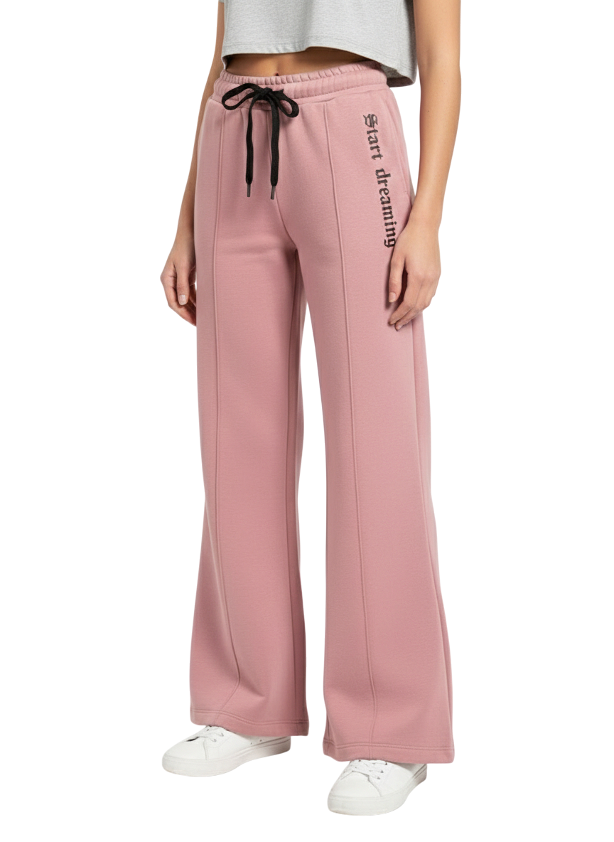 Wide-Leg Jogger Pants with Side Graphic