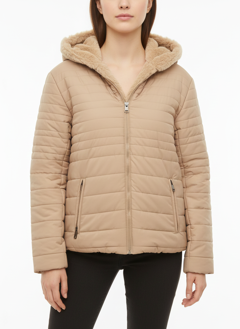 Double Face Hooded Puffer Jacket