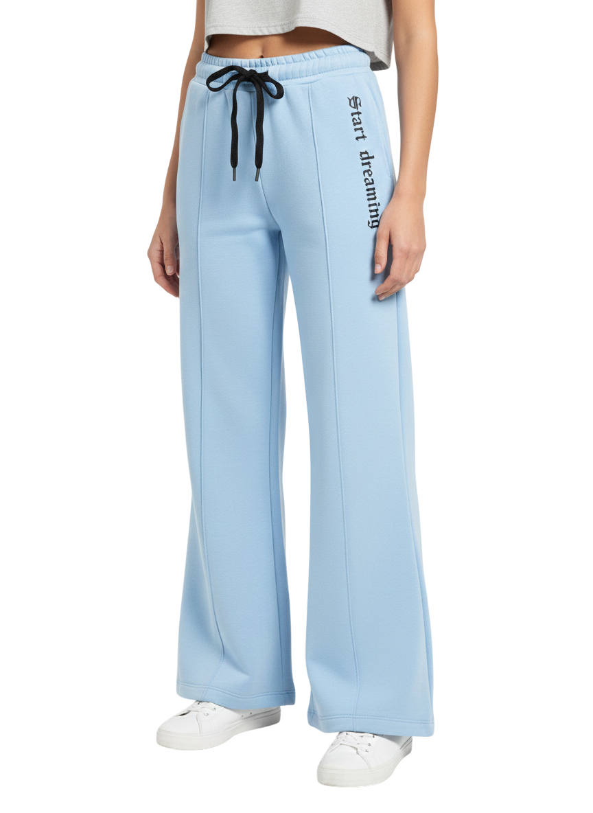 Wide-Leg Jogger Pants with Side Graphic