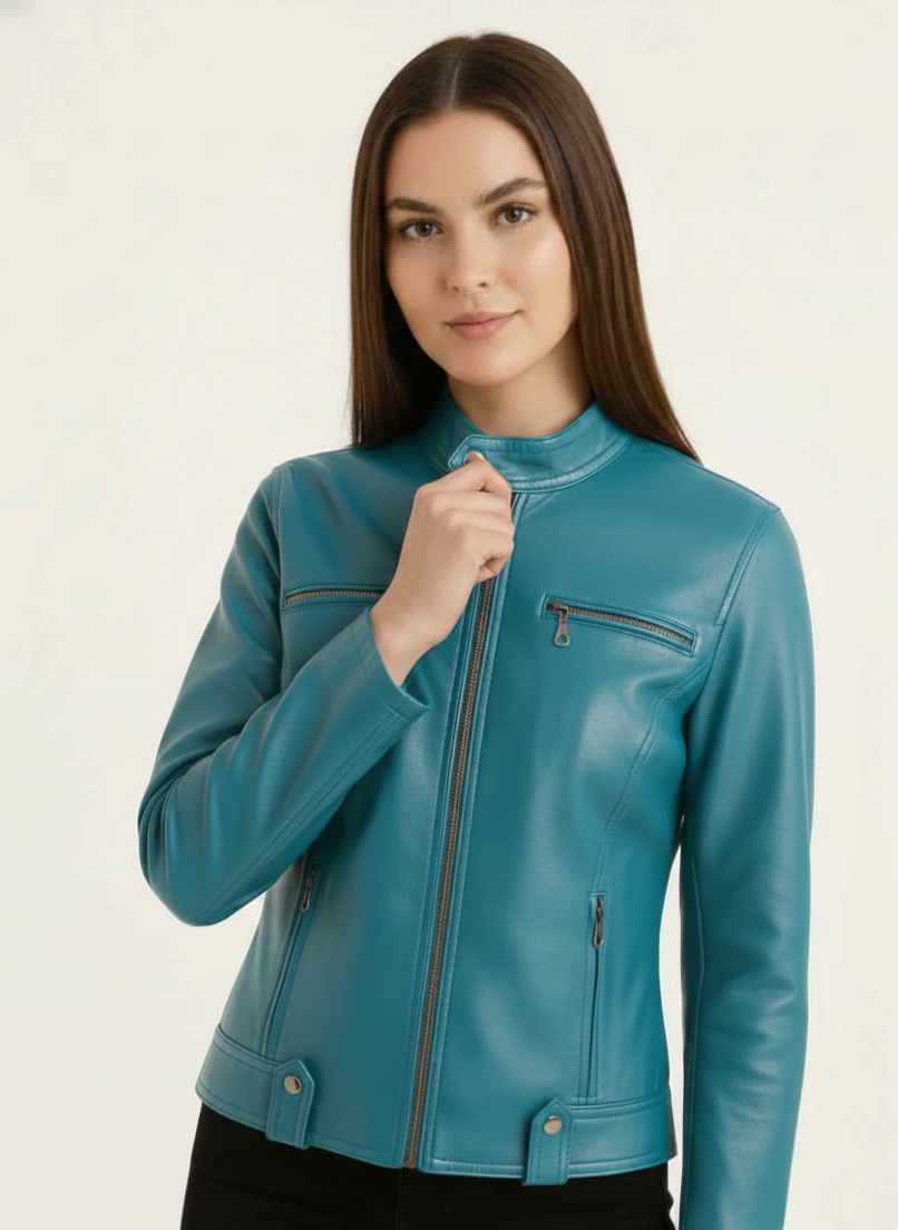 Modern Structured Faux-Leather Jacket