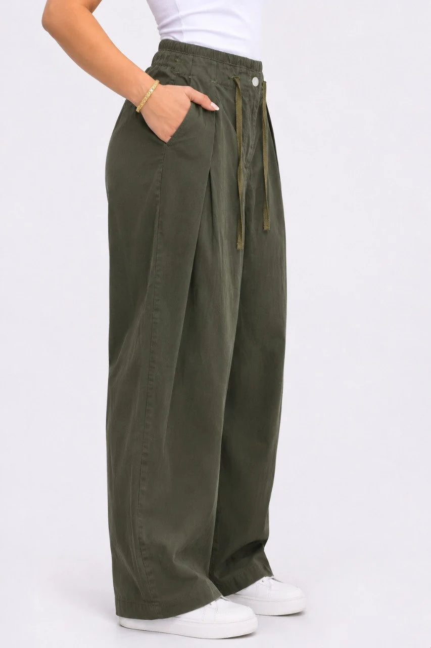 بنطلون باجي بكسرات ورباط