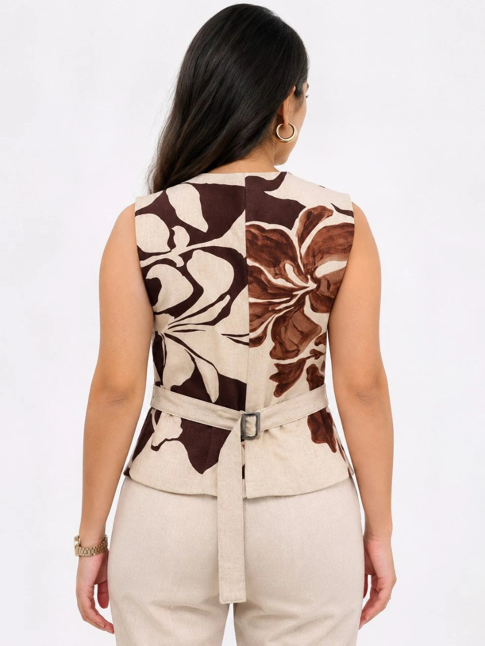 Printed Linen Waistcoat