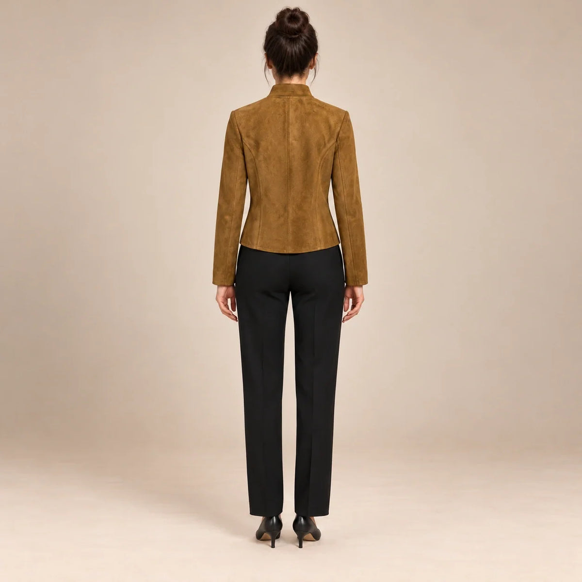 Soutache Trim Military Jacket in Chocolate — ONE MORE