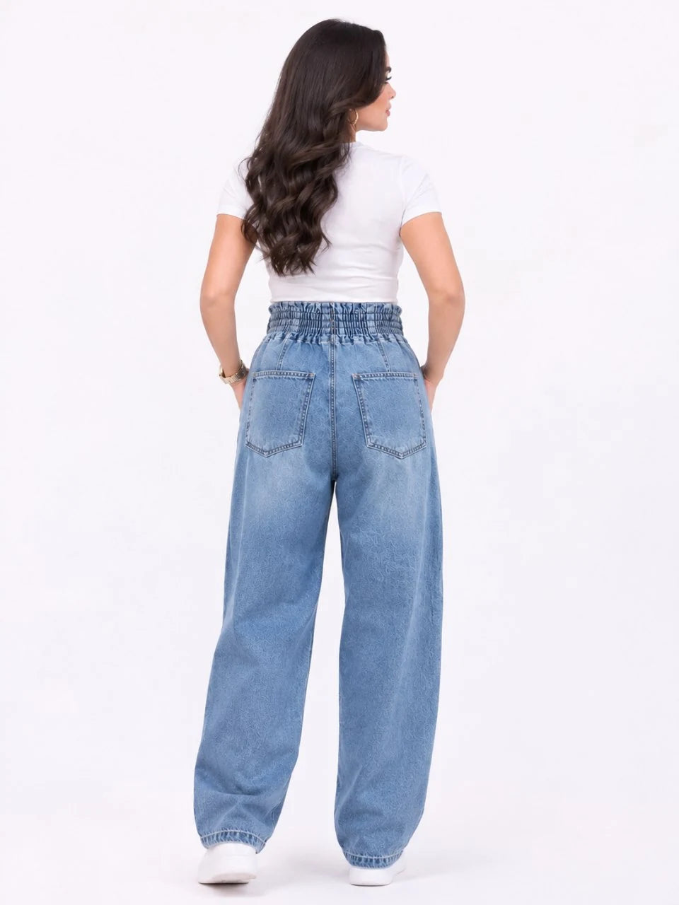 Paperbag-Waist Balloon Jeans