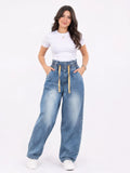 Paperbag-Waist Balloon Jeans