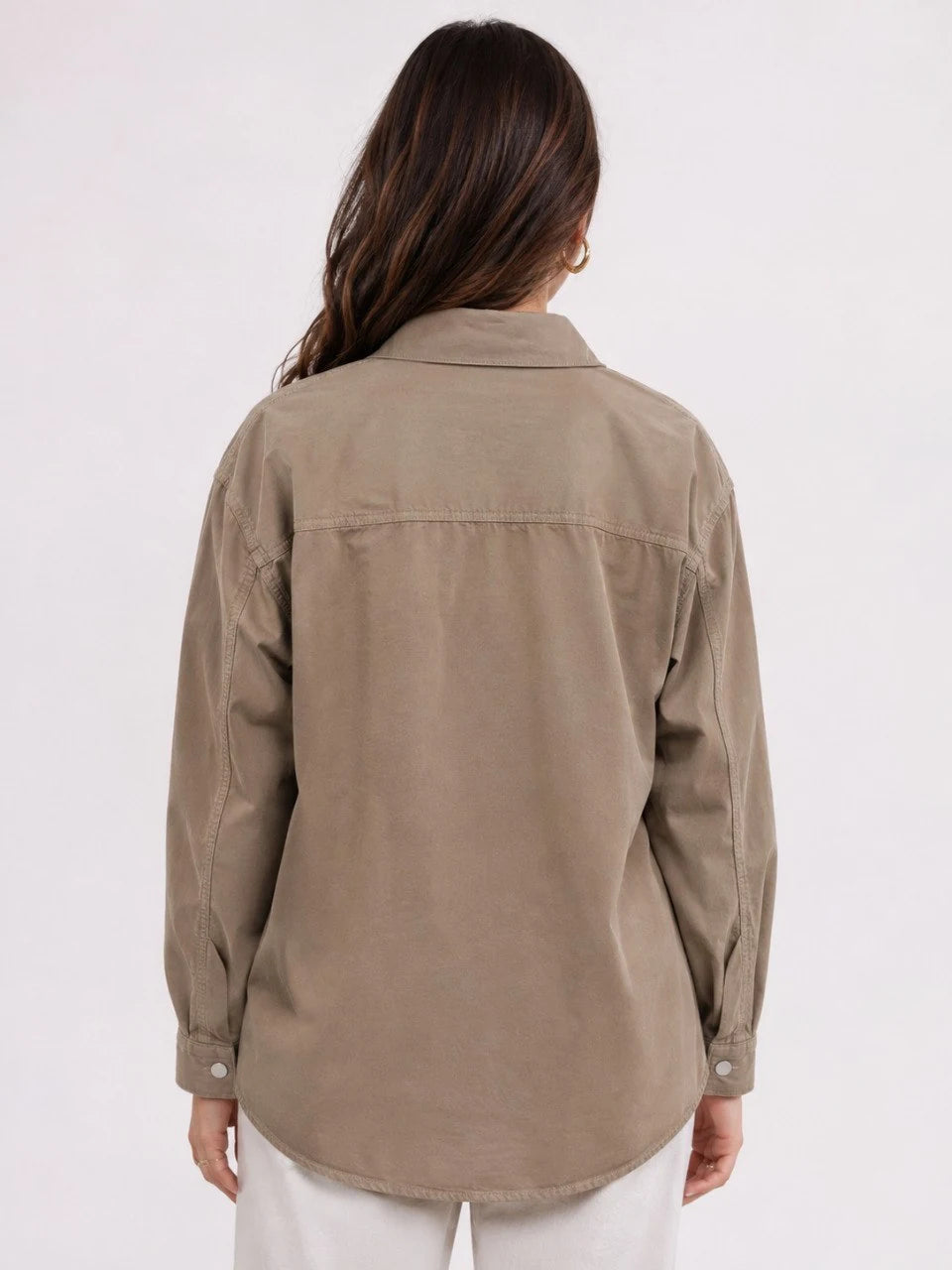 Oversized Button-Up Shirt Jacket
