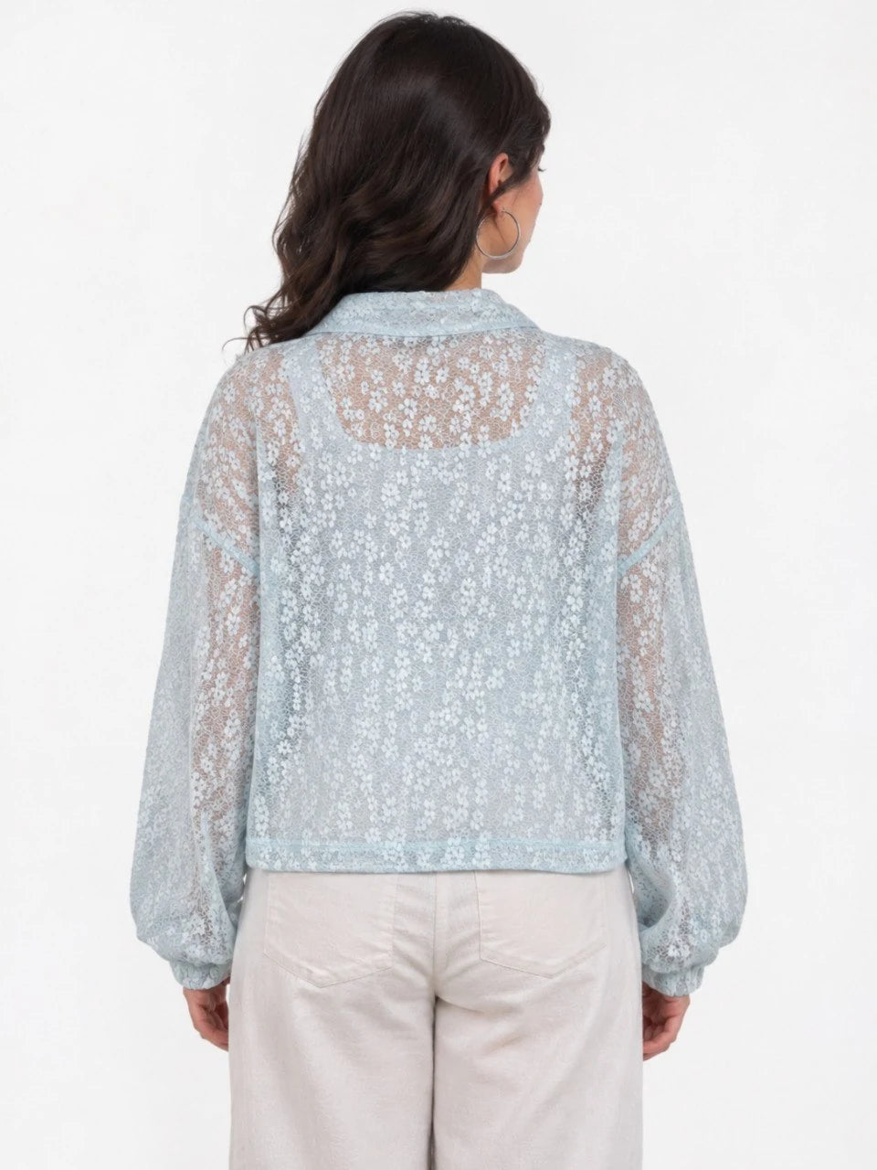 Floral Lace Zip-Up Jacket