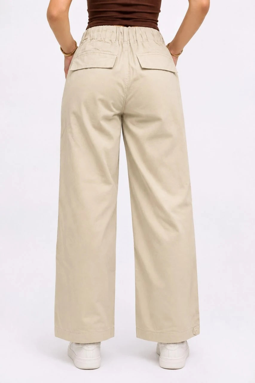Drawstring Wide-Leg Trousers