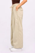 Drawstring Wide-Leg Trousers