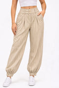 Pinstripe Cuffed Balloon Trousers
