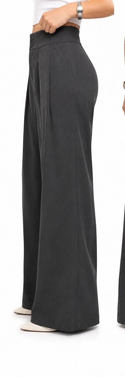 High-Waist Pleated Palazzo Trousers