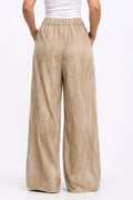 Crinkle Linen Wide-Leg Trousers