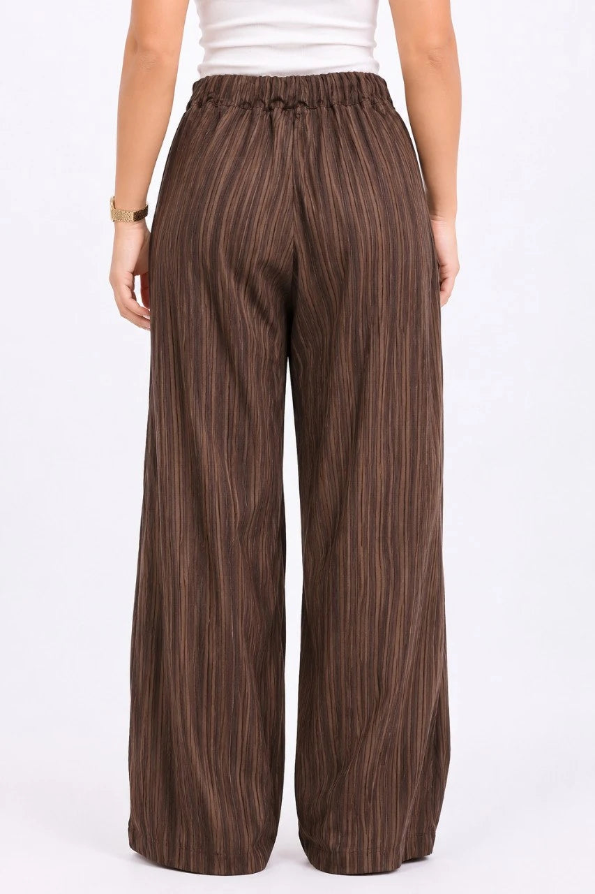 Crinkle Linen Wide-Leg Trousers