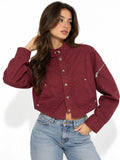 Cropped Zip-Sleeve Denim Jacket