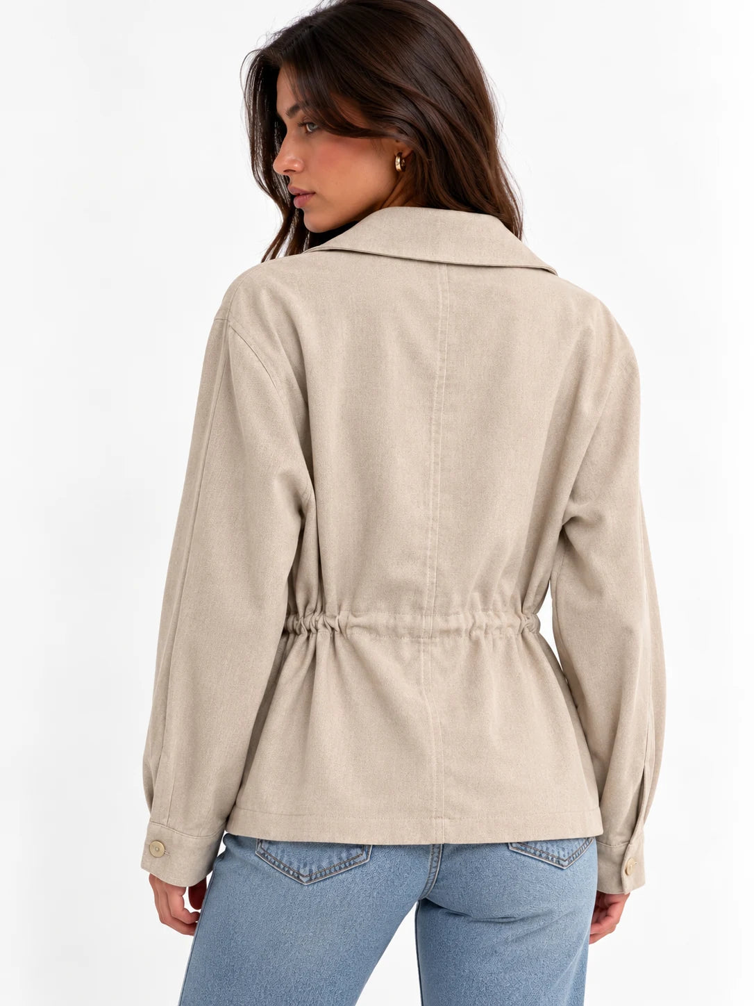 Drawstring-Waist Corduroy Jacket