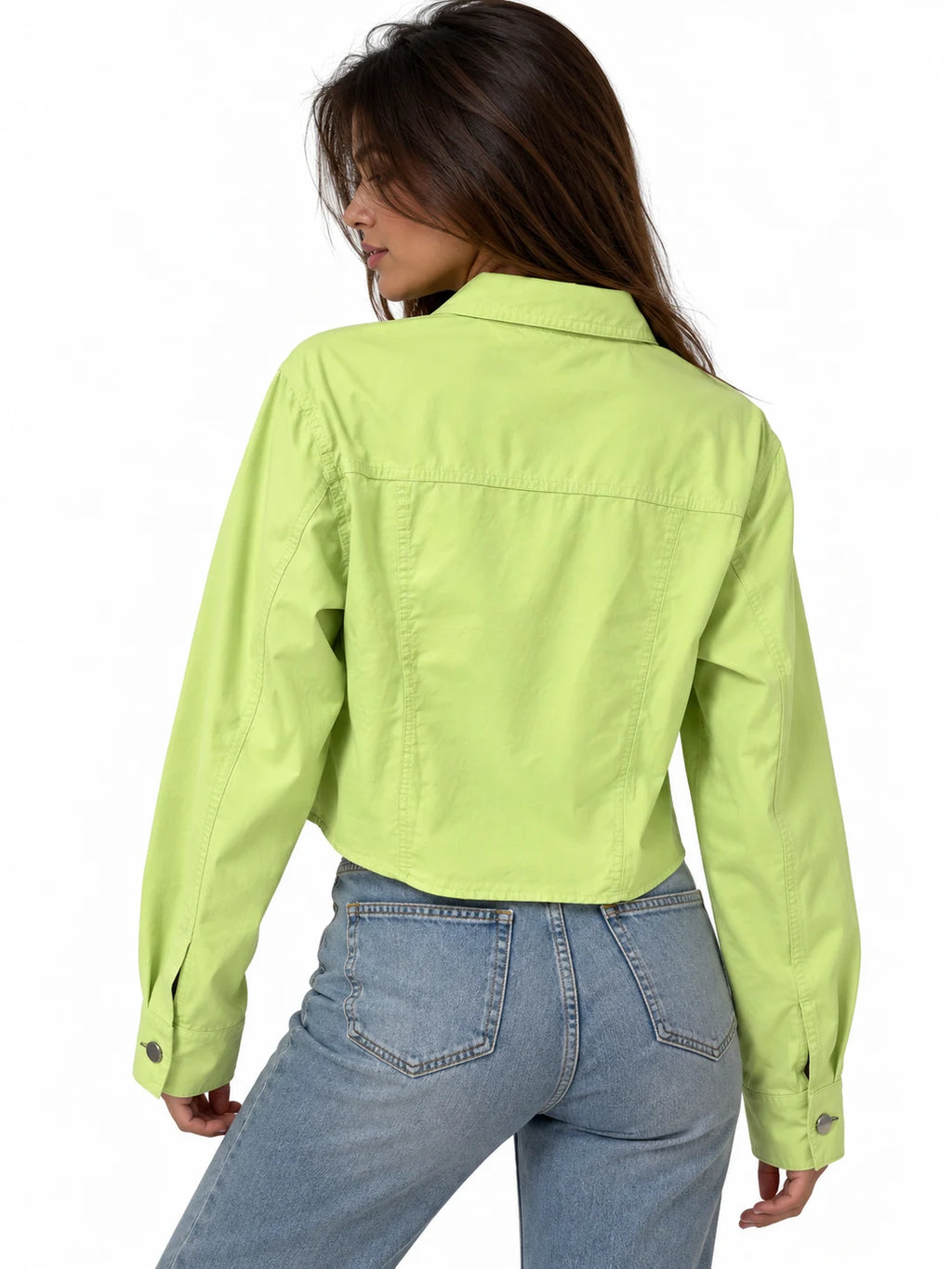 Cropped Twill Shirt Jacket
