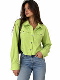 Cropped Twill Shirt Jacket