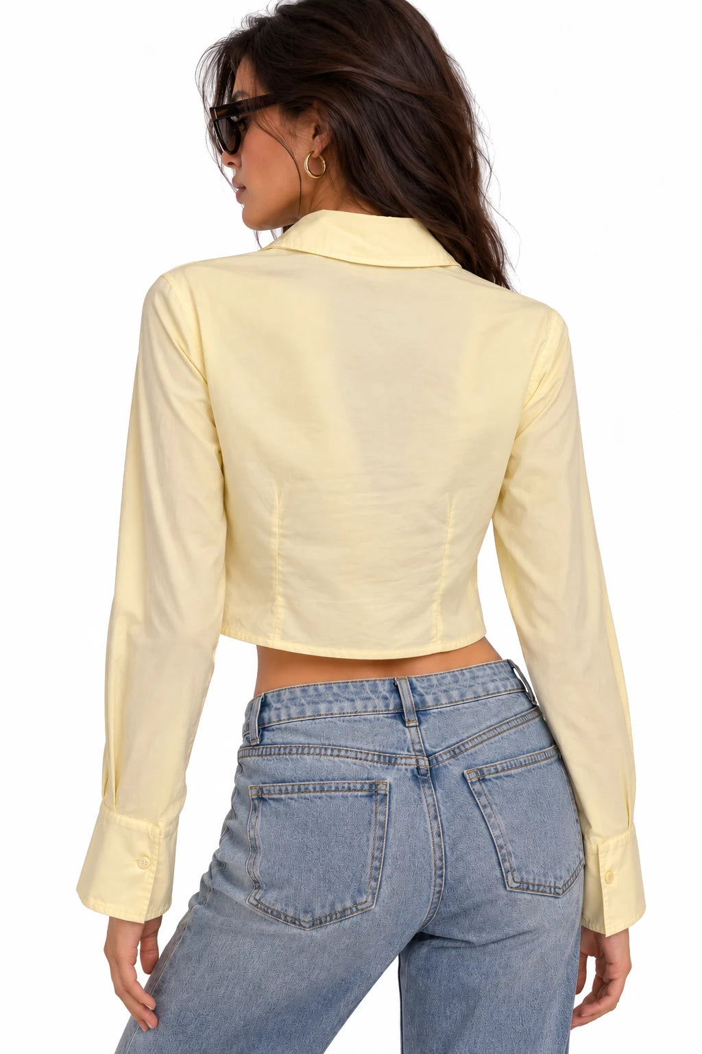 Corset-Hem Fitted Blouse