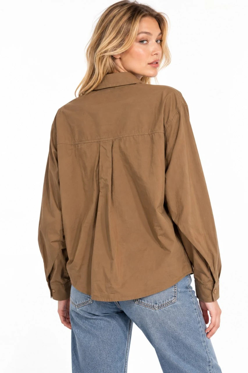 Oversized Pocket Button-Up Shirt