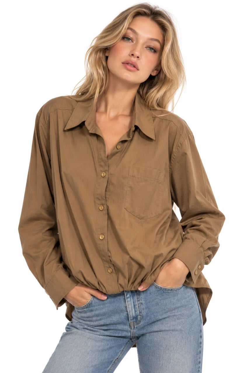 Oversized Pocket Button-Up Shirt