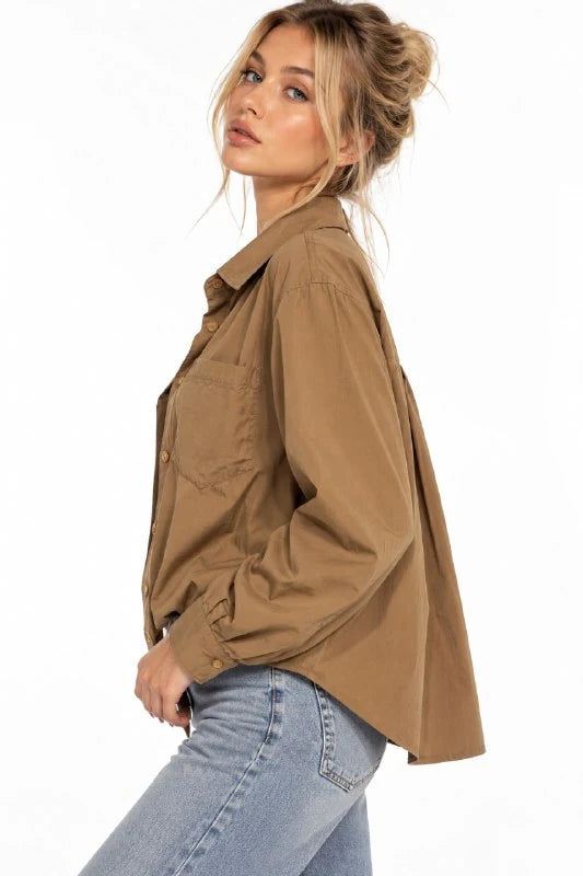 Oversized Pocket Button-Up Shirt