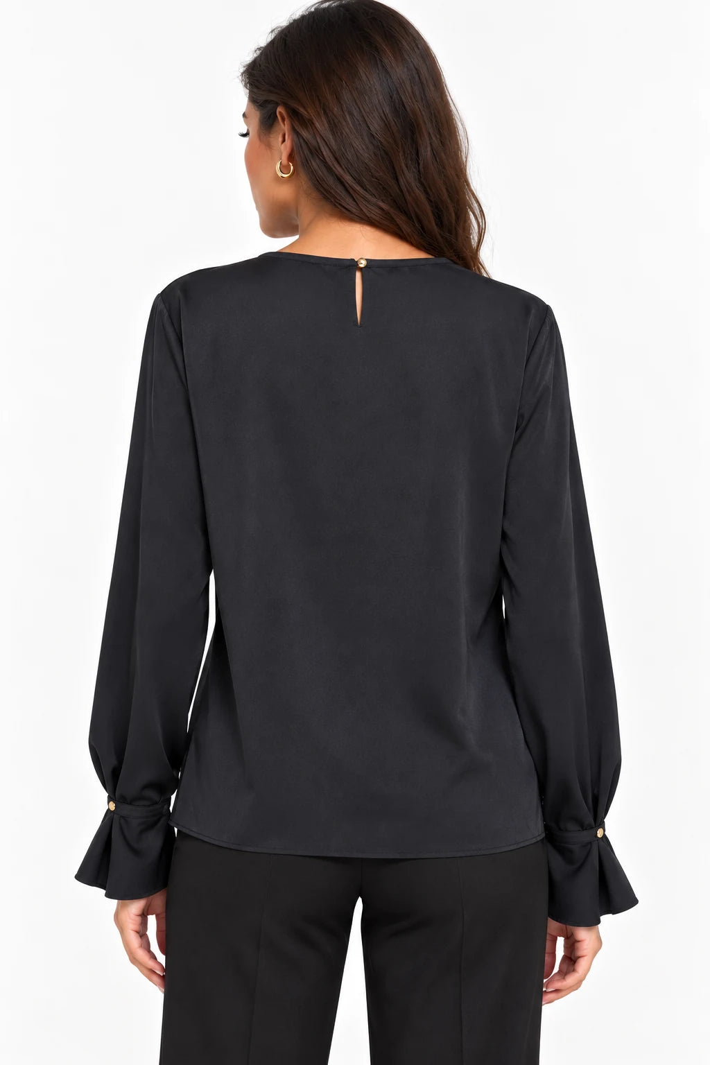 Twist-Front Satin Blouse
