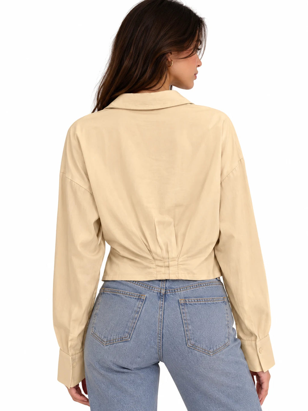 Knot-Front Oversized Shirt