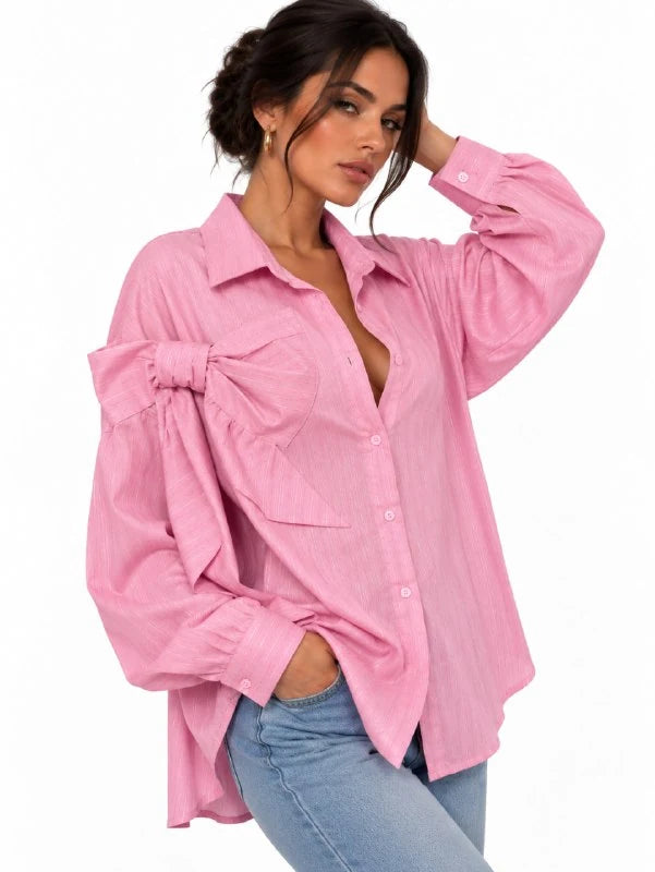 Bow-Back Oversized Shirt
