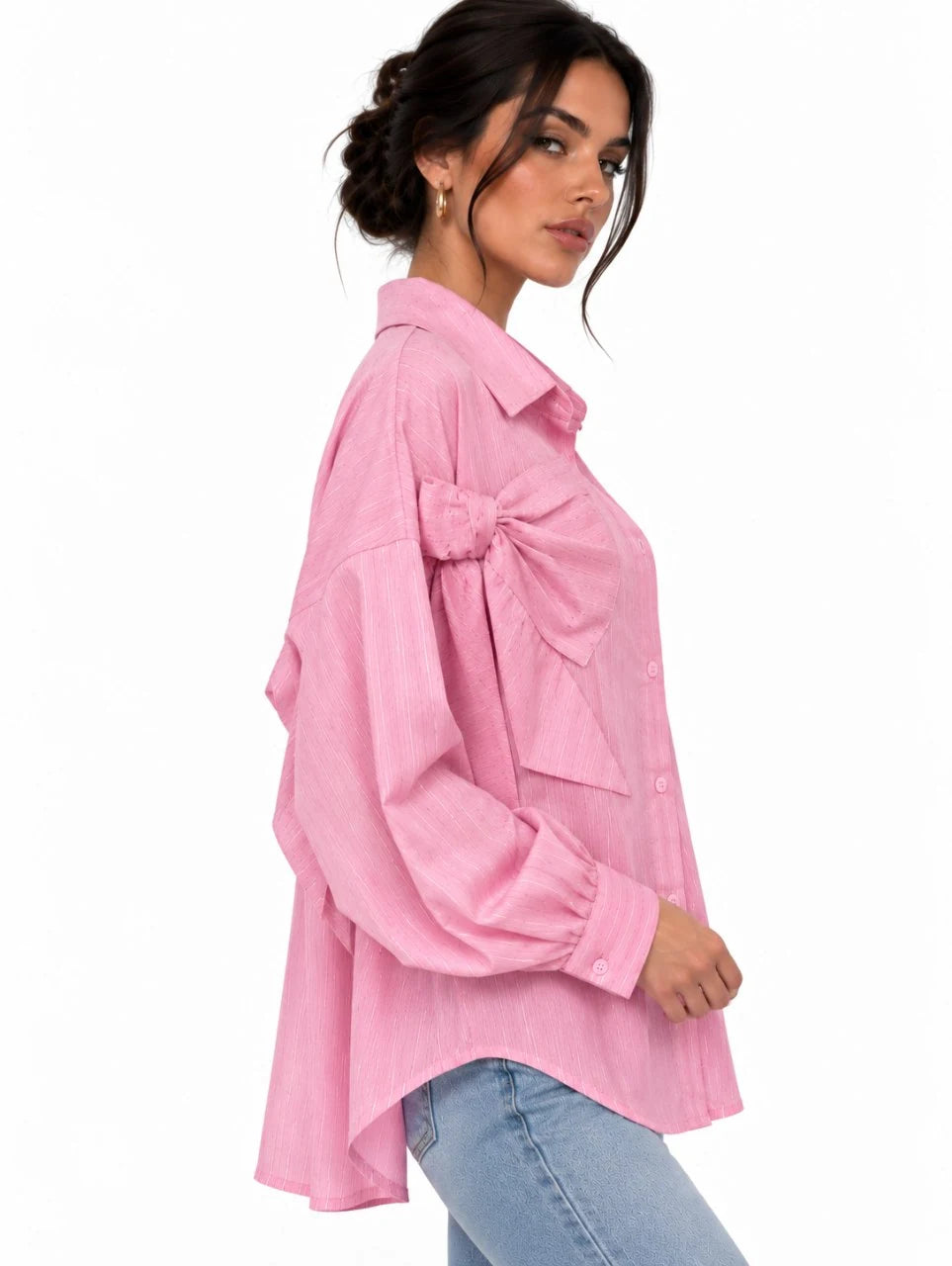 Bow-Back Oversized Shirt